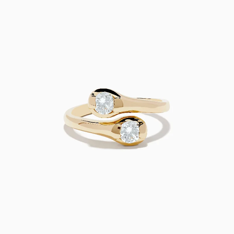 bohemian ridge ring-D'Oro 14K Yellow Gold Two-of-Us Diamond Ring, 0.59 TCW