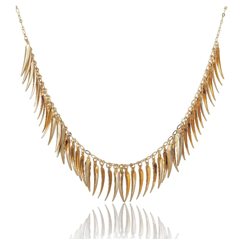 floral channel topaz necklace-Fringe Necklace