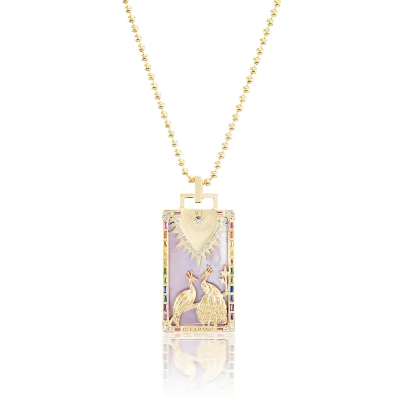 dainty thorn chain necklace-Gli Amanti Piccola Tarot Card