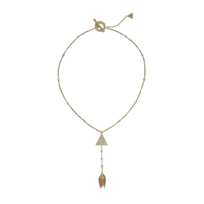 art deco kyanite necklace-Golden Tassel Necklace