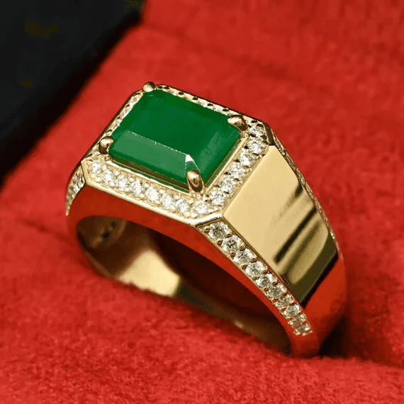 minimalist talon ring-Green Emperor Gold Ring