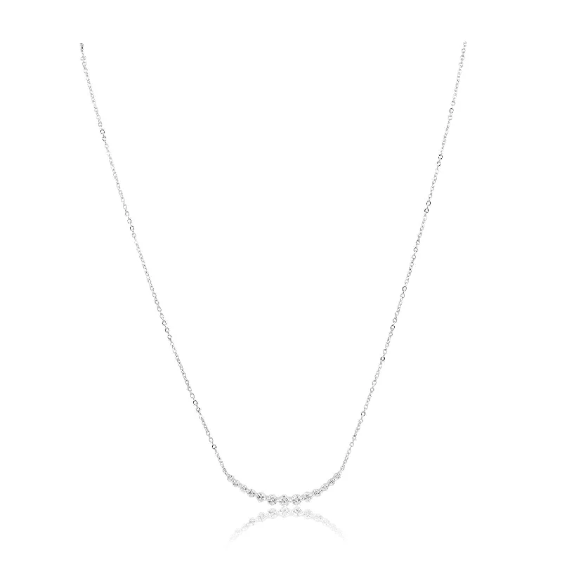 minimalist ridge necklace-Imani CZ Necklace