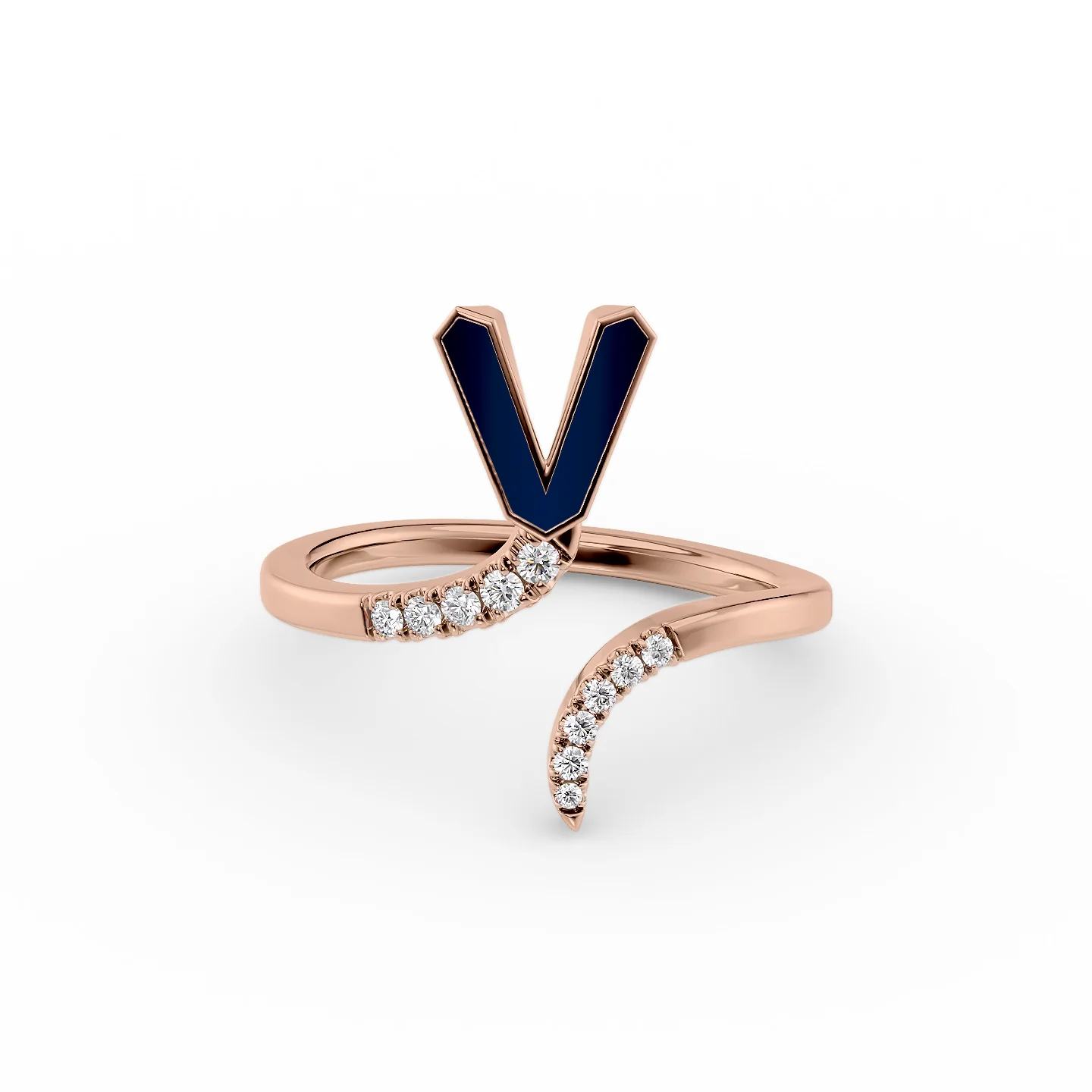 adjustable crest ring-Initial Letter Dainty Ring