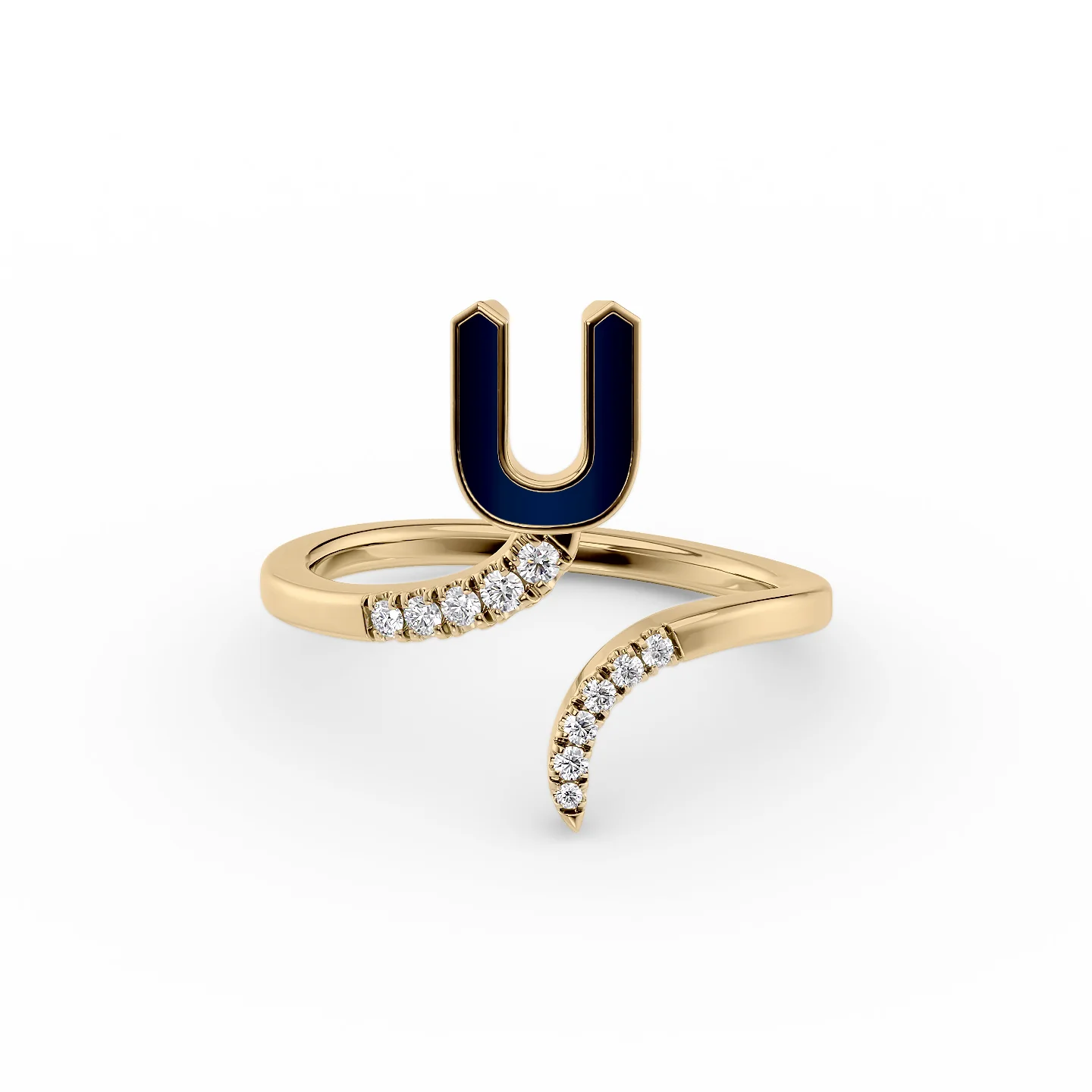 raw spinel cluster ring-Initial Letter Dainty Ring