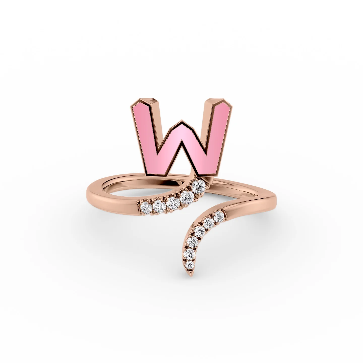 bohemian peak ring-Initial Letter Dainty Ring