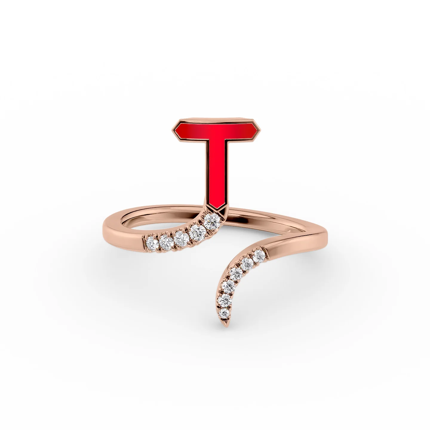 bold ruby ridge ring-Initial Letter Dainty Ring