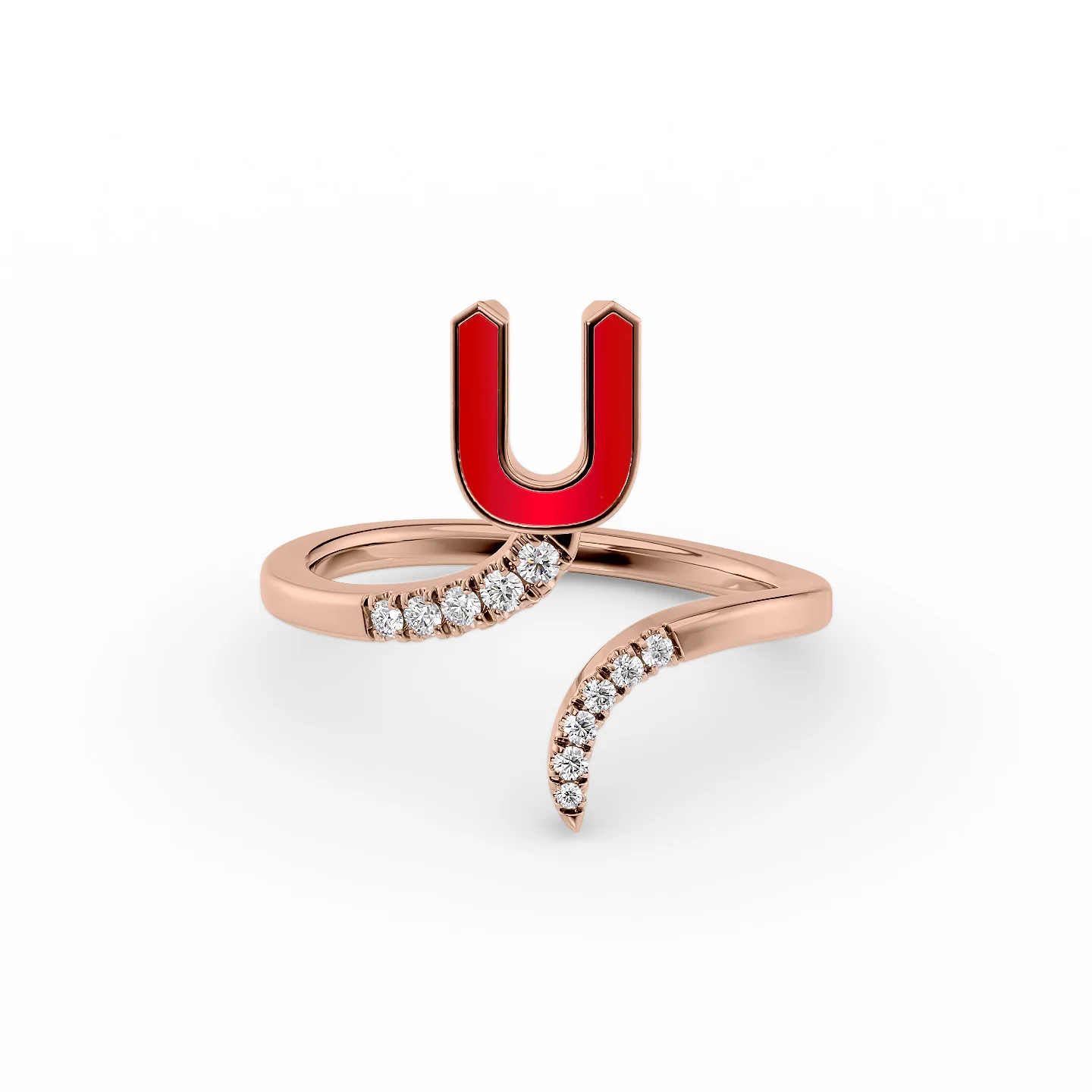 engraved honor ring-Initial Letter Dainty Ring