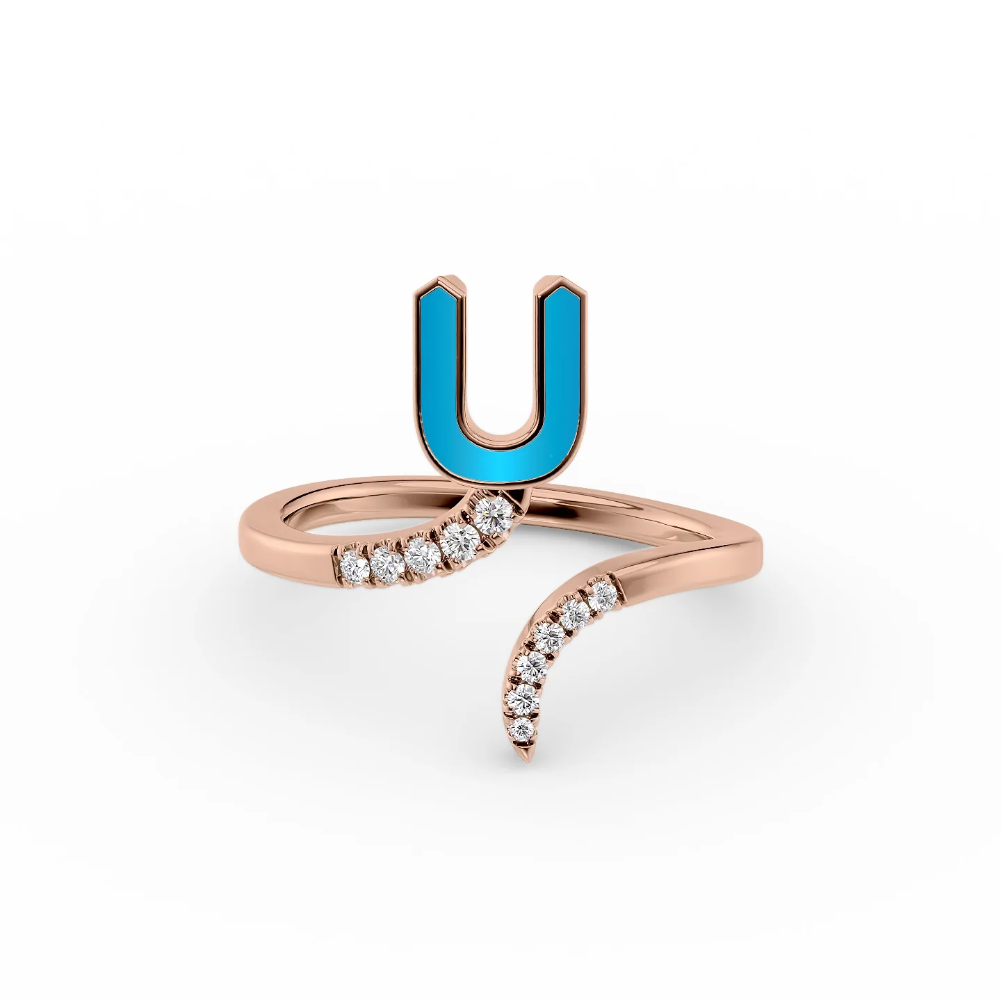 minimalist talon ring-Initial Letter Dainty Ring