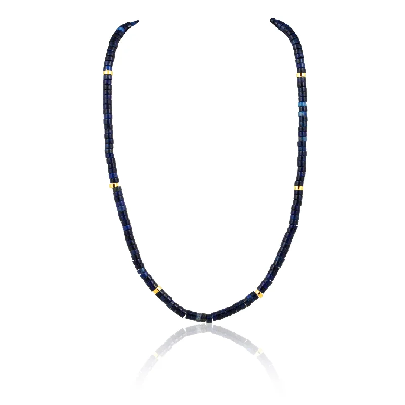 minimalist arch pendant necklace-Isla Beaded Necklace Sapphire