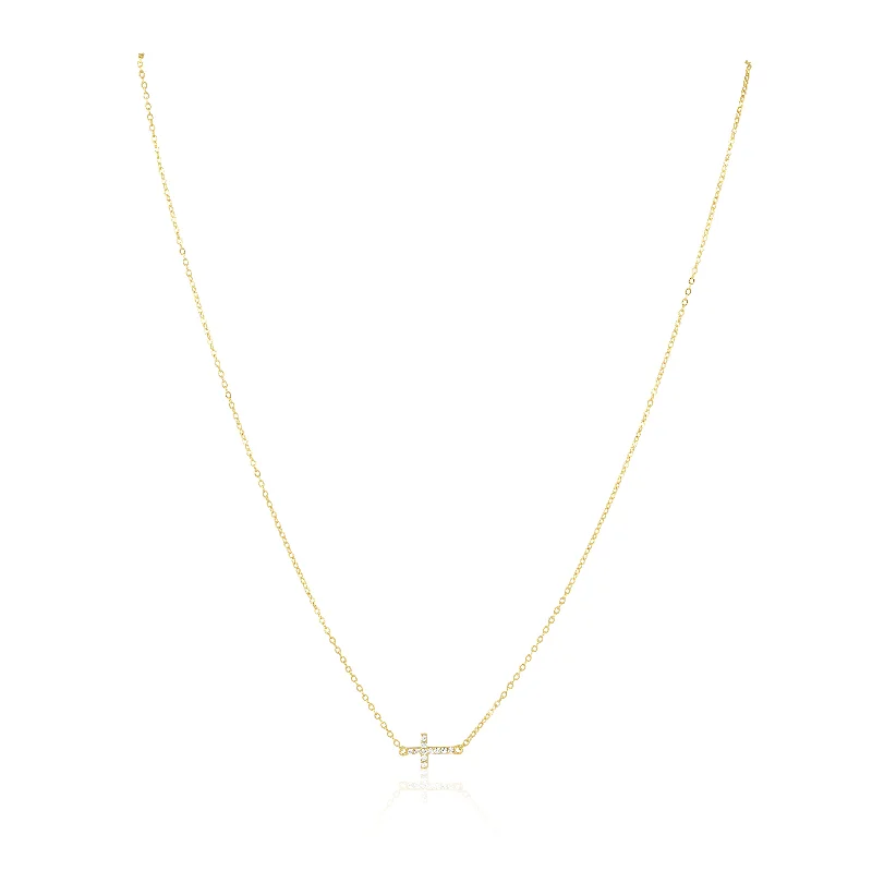 Janet Side Cross Necklace