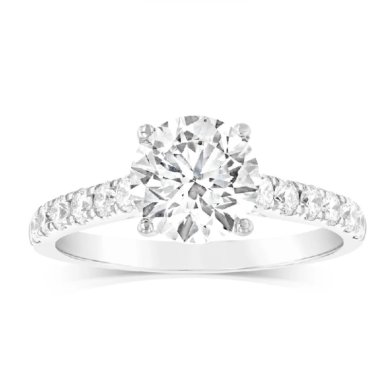 minimalist arch ring-Luminesce Lab Grown 2.5 Carat Diamond Engagement Ring in 18ct White Gold