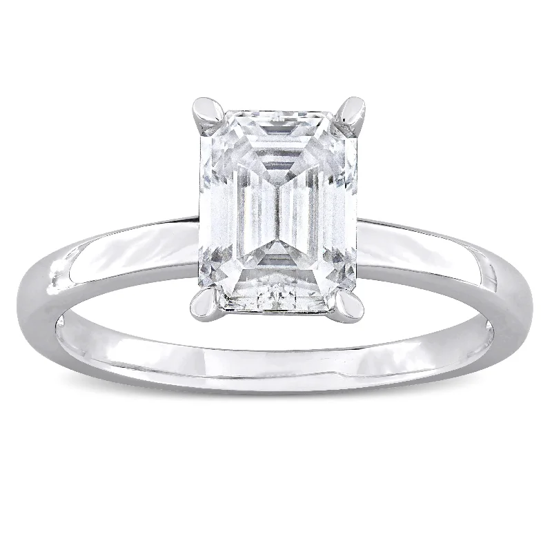 asscher-cut emerald ring-Miadora 1 3/4ct DEW Octagon-cut Created Moissanite Solitaire Ring in Sterling Silver