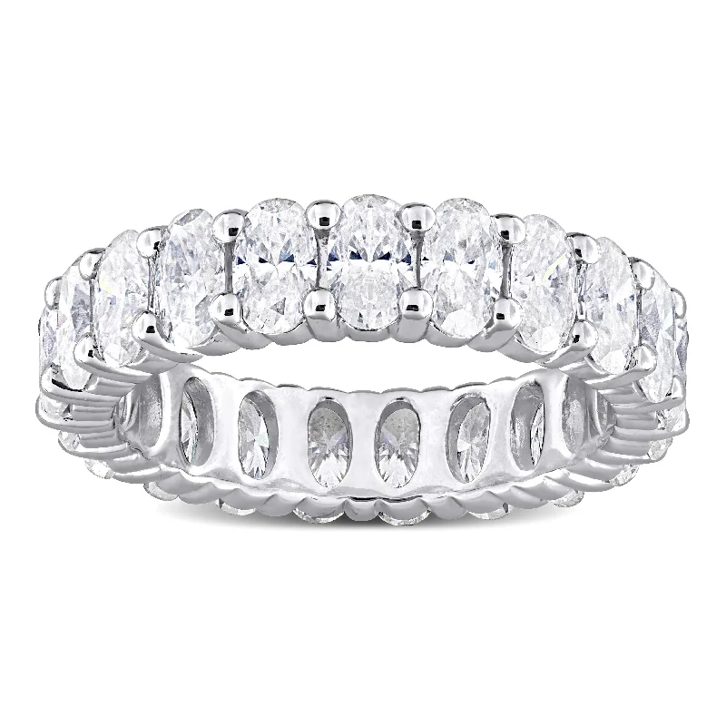 bold garnet ridge ring-Miadora 4 1/5ct DEW Created White Moissanite Eternity Ring in Sterling Silver