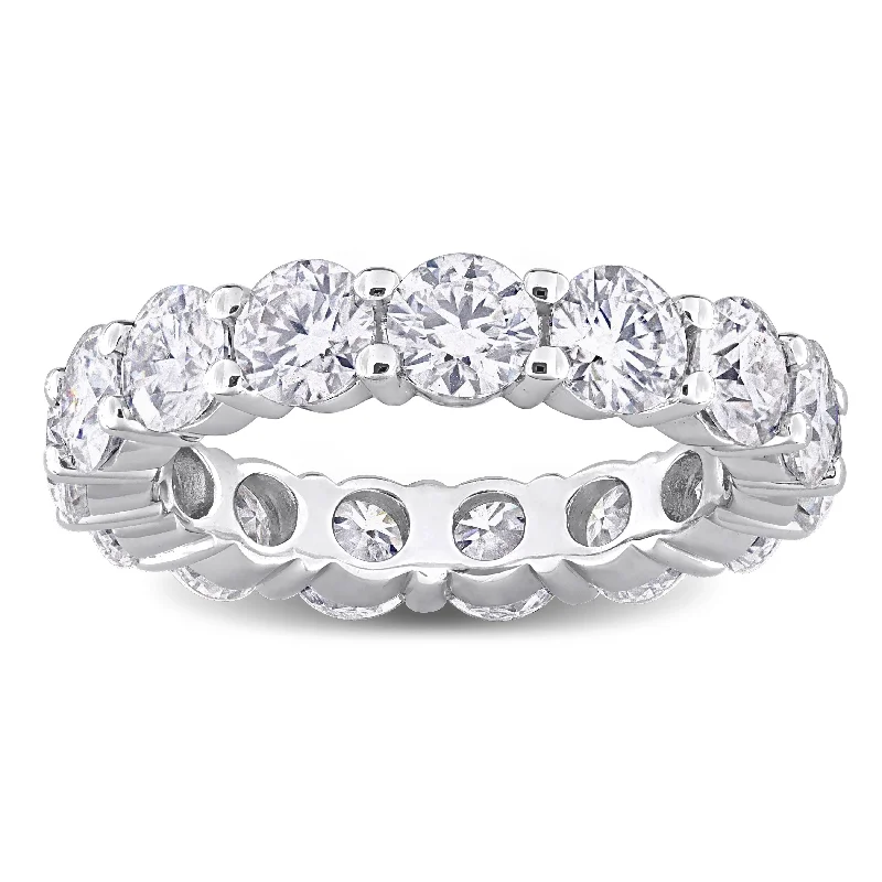 raw spinel cluster ring-Miadora 5 1/2ct DEW Created Moissanite Eternity Ring in Sterling Silver