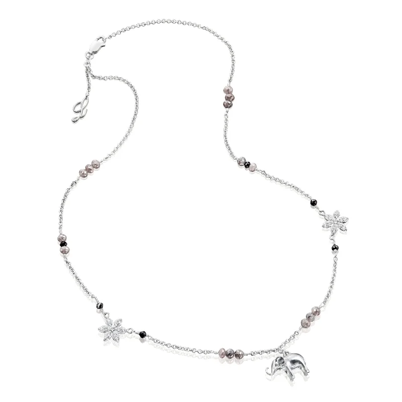 artisan-crafted platinum necklace-Moonflower Charm Necklace