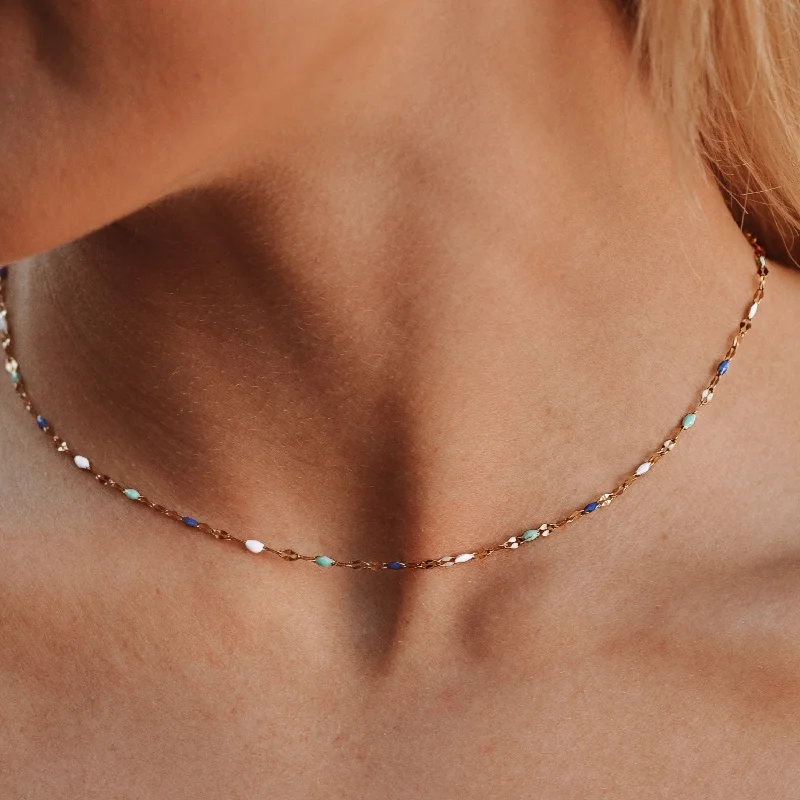 modern sleek orbit necklace-Mykonos Choker