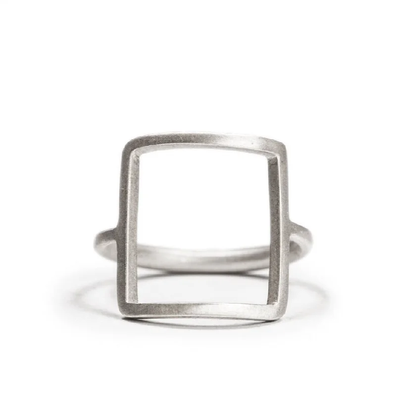 minimalist crest ring-<!--RG337-->open square ring