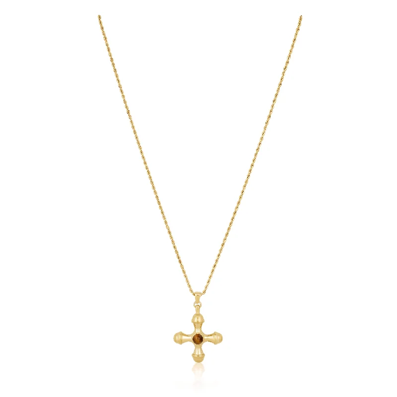 bold sapphire ridge necklace-Ophelia Cross Necklace