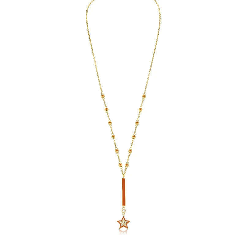 adjustable crest necklace-Orange Star Necklace