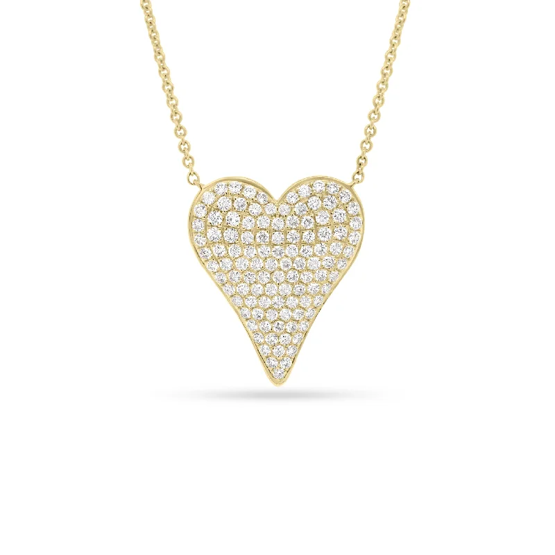 engraved vow pendant necklace-Full Cut Diamond Heart Pendant