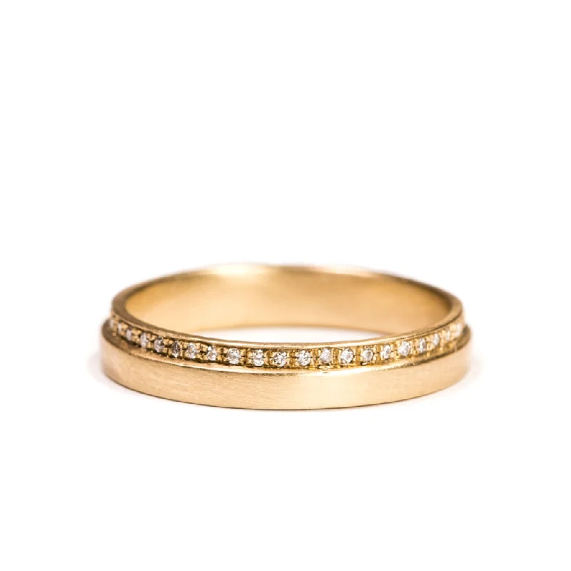 antiqued rose stack ring-<!--RG585dia-->pavé one step band