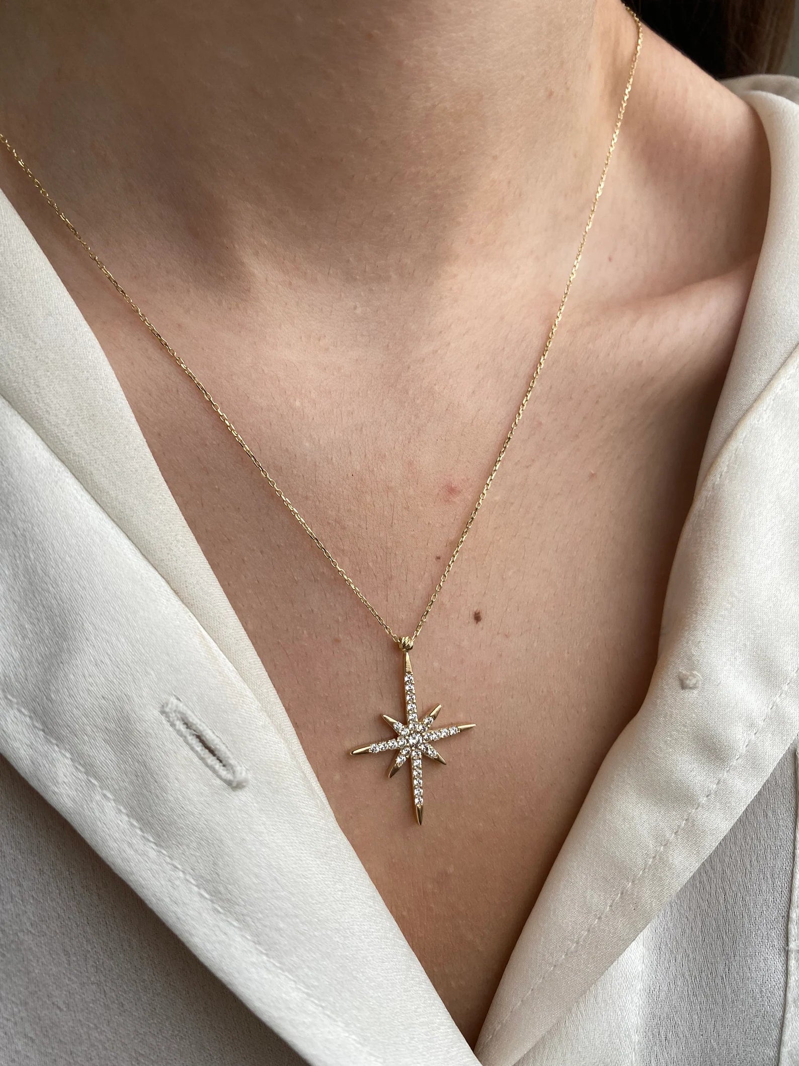 bold emerald ridge necklace-Pole Star Necklace