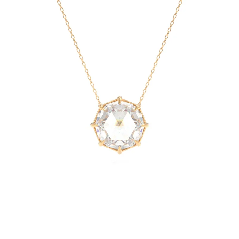 art deco kunzite necklace-Rose Cut Necklace