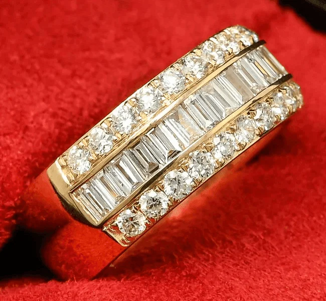 engraved honor ring-Somptuous Diamond Regalia Ring in Yellow Gold