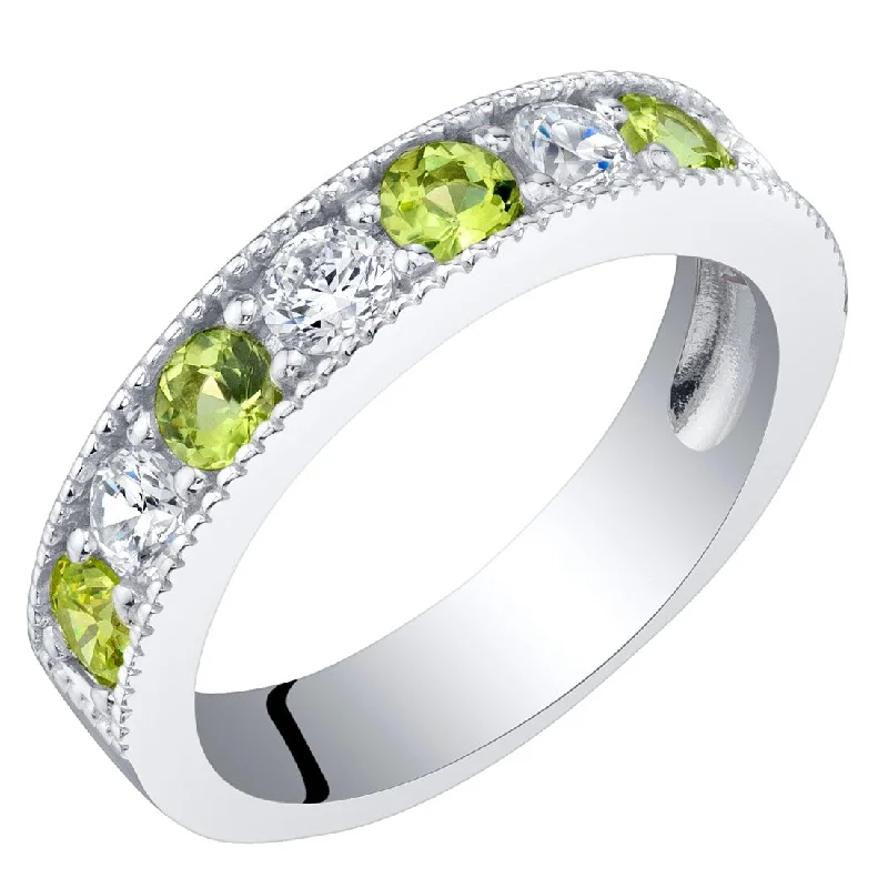 modern stacked tanzanite ring-Sterling Silver 0.5 ct Peridot Stackable Ring