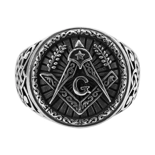 modern sleek ridge ring-Sterling silver, Masonic ring, 18mm width