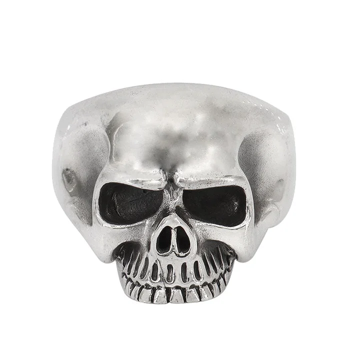 gothic-inspired talon ring-Sterling silver, skull head ring, 23mm width