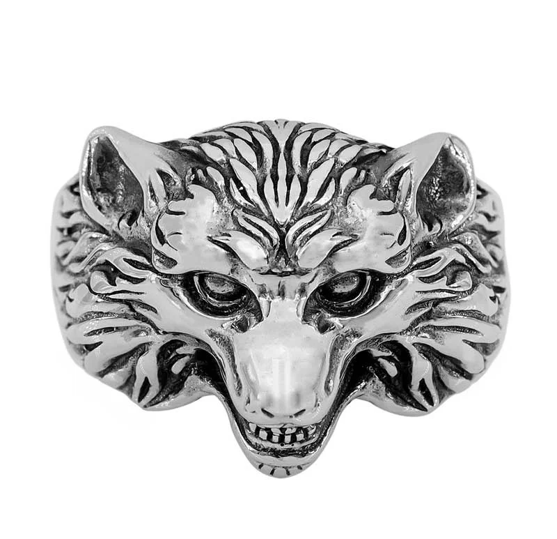 bold ruby ridge ring-Sterling silver, wolf heard ring, 19mm width