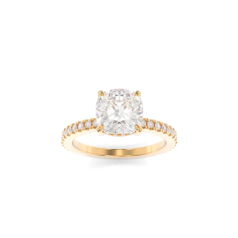 floral channel diamond ring-Taylor Ring Cushion