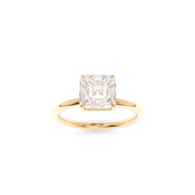 modern sleek crest ring-Taylor Solitaire Asscher