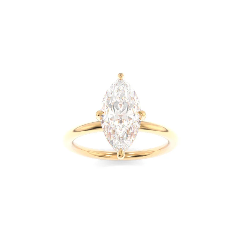 antiqued rose stack ring-Taylor Solitaire Marquise