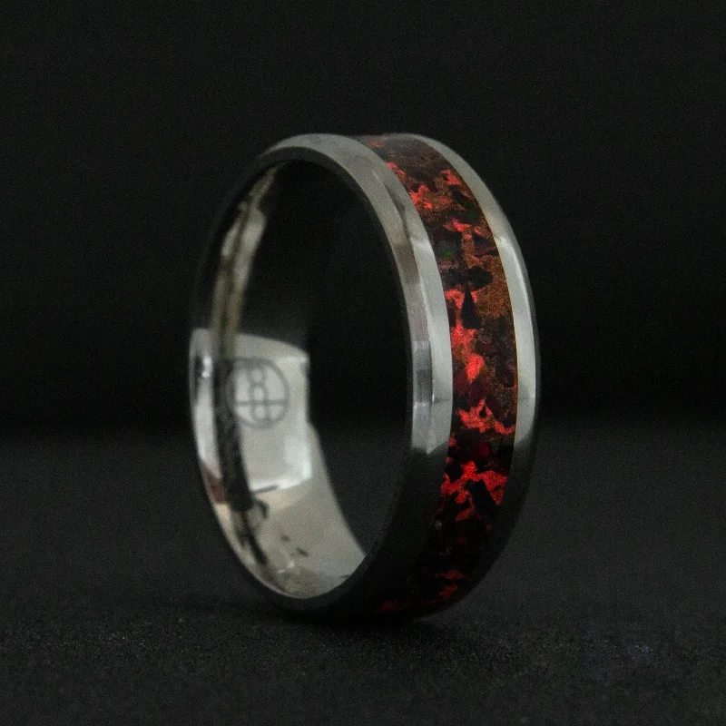 gothic-inspired phoenix ring-The Void | Tungsten Glowstone Ring