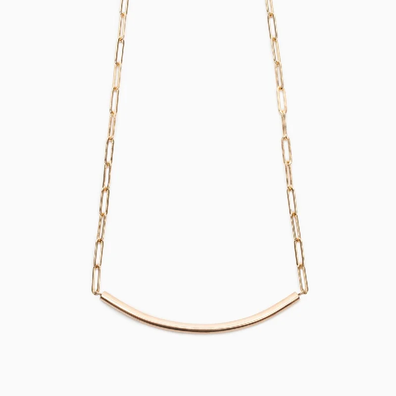 polished bronze chain necklace-Virada necklace