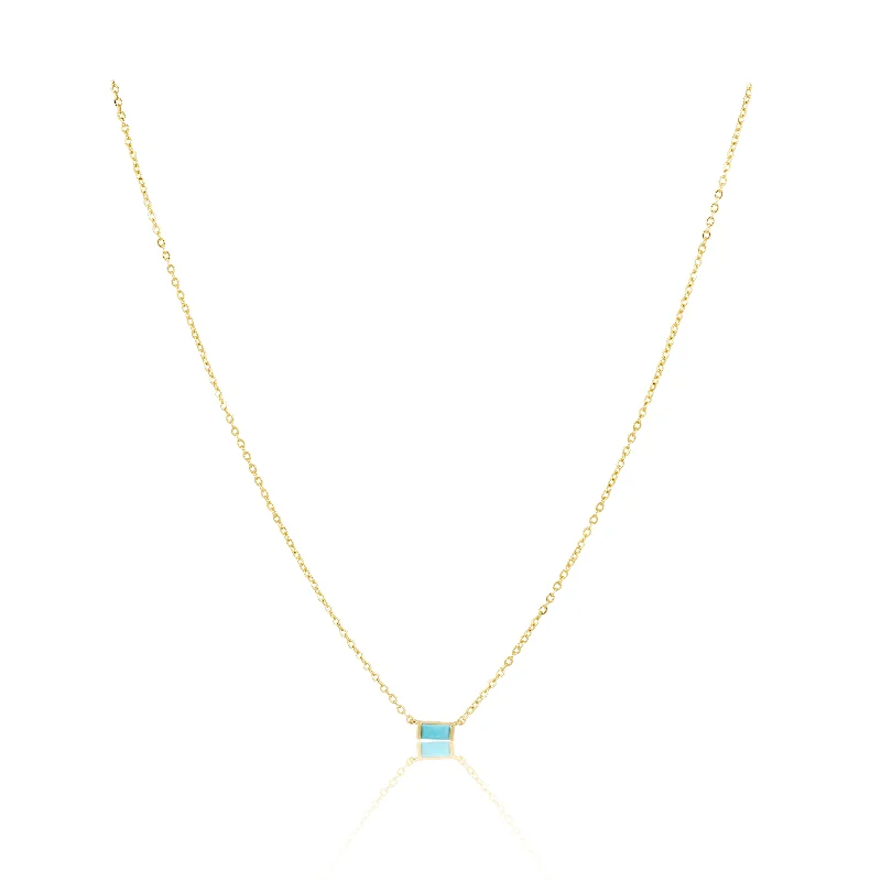 adjustable flame necklace-Willow Necklace- Turquoise