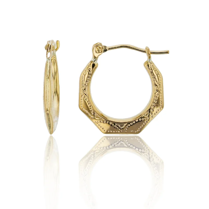 adjustable thorn stud earrings-10KT Yellow Gold 2X15MM Hoop Earrings