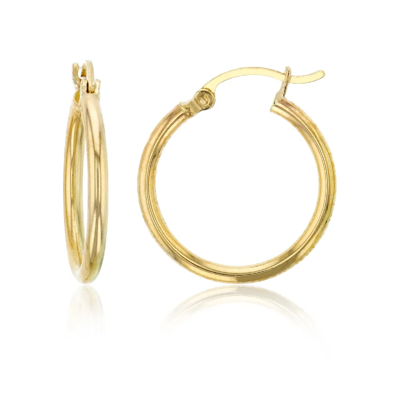 floral-inspired spinel earrings-10KT Yellow Gold 2X20MM Hoop Earrings