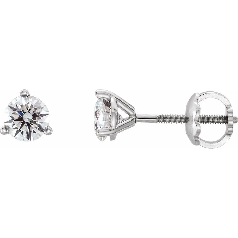 modern sleek ridge earrings-14k White Gold 1/4 CTW Diamond Stud Earring for Women