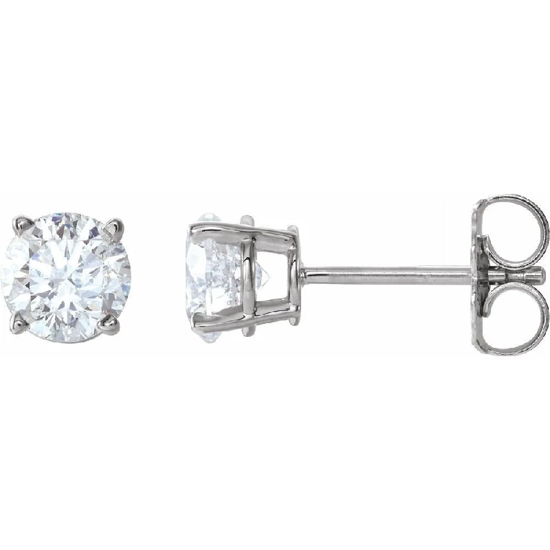 art deco spinel earrings-14k White Gold 1 CTW Diamond Stud Earring for Women