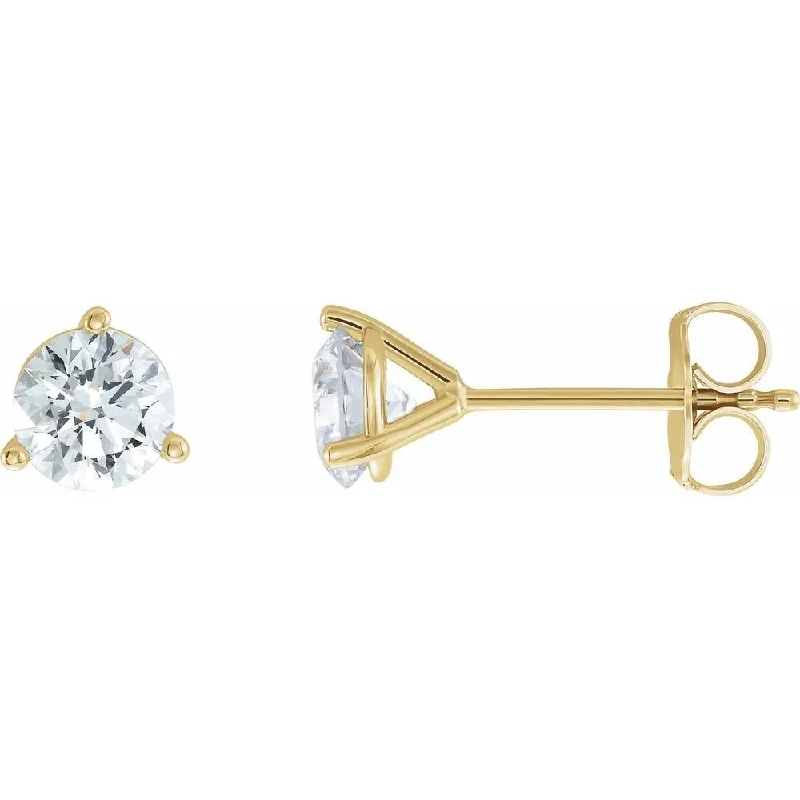 polished silver twist earrings-14k Yellow Gold 1 1/5 CTW Lab-Grown Diamond Stud Earring for Women