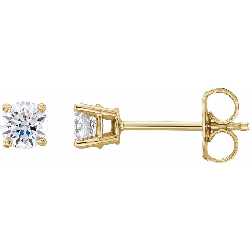 artisan-crafted gold earrings-14k Yellow Gold 1/2 CTW Lab-Grown Diamond Stud Earring for Women