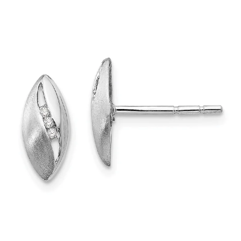 minimalist talon earrings-925 Sterling Silver Diamond Stud Earrings (L-11 mm, W-5 mm)