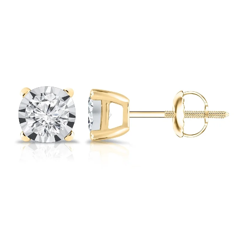 raw spinel statement earrings-Auriya 1/2ctw Round-cut Diamond Stud Earrings 14k Gold (G-I, I1-I2)