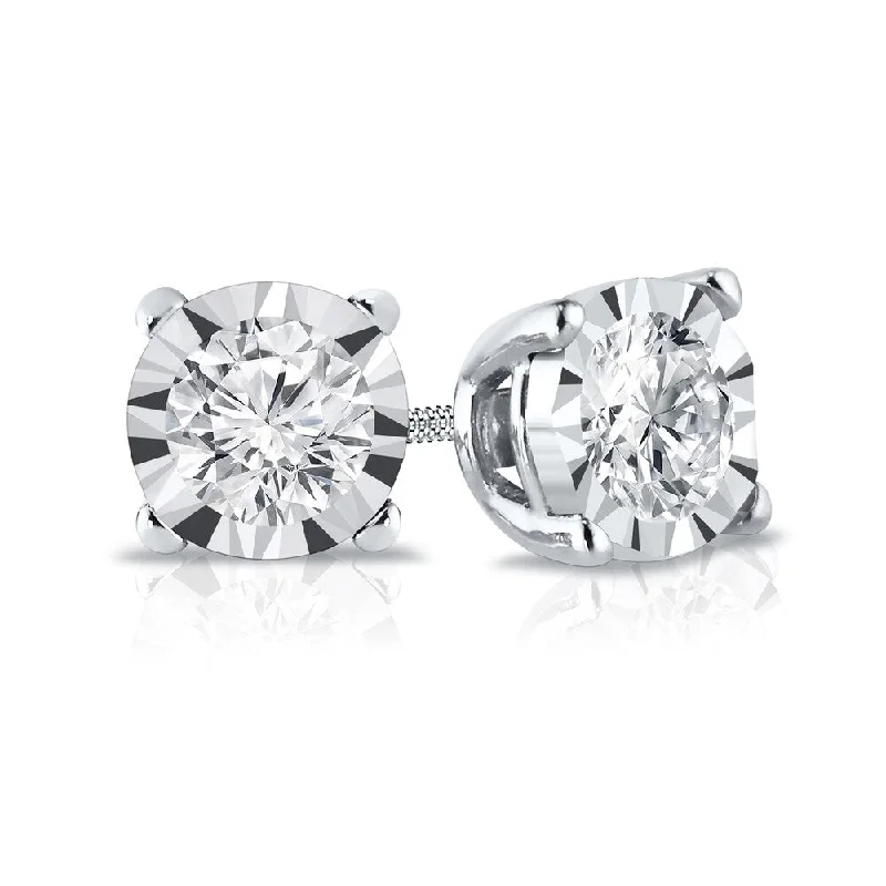 nature-themed crest earrings-Auriya 1/6ctw Round-cut Diamond Stud Earrings 14k Gold (G-H, VS1-VS2)