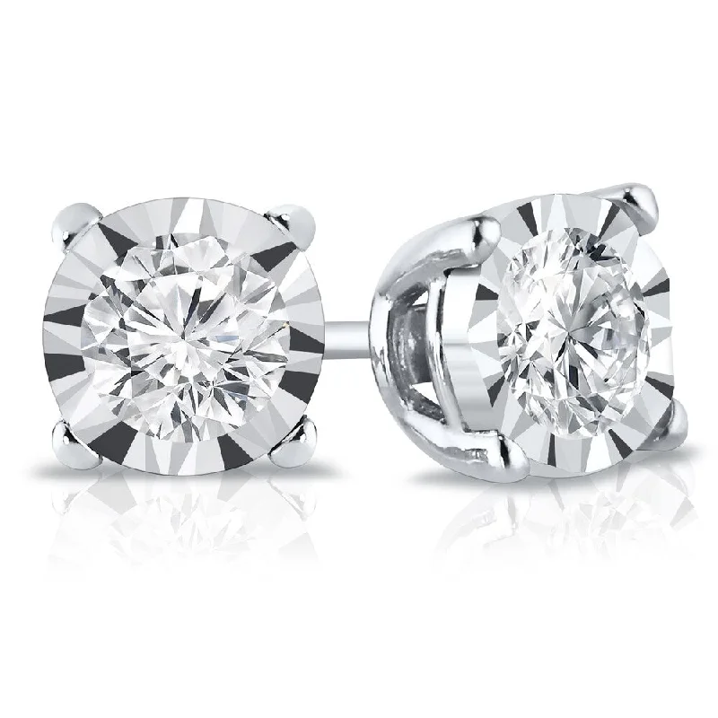 engraved honor stud earrings-Auriya 14k Gold 5/8ctw Round Diamond Stud Earrings (G-H, SI1-SI2)