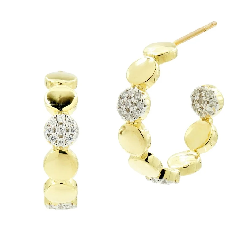 adjustable nickel stud earrings-Freida Rothman Radiance Pavé Station Hoop Earrings