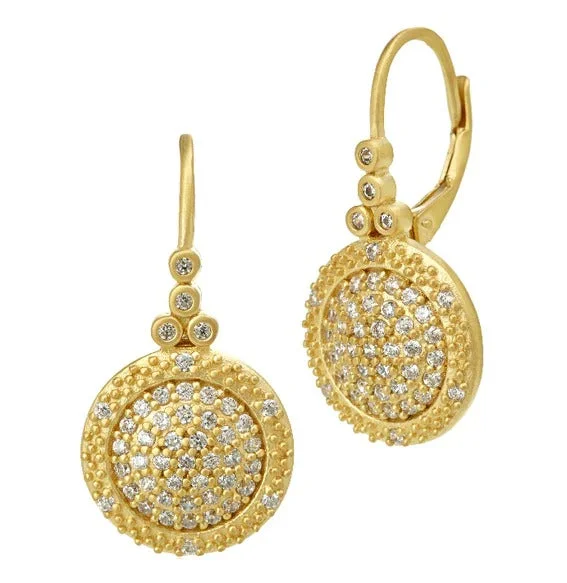 engraved trust drop earrings-Freida Rothman Small Times Square Leverback Earrings